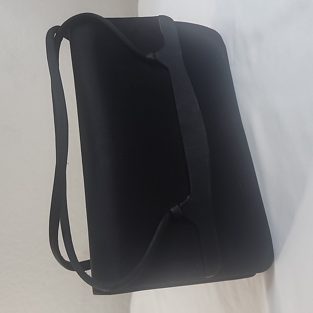 Vintage Black Evening Bag Handbag Purse Double Handle Snap Closure